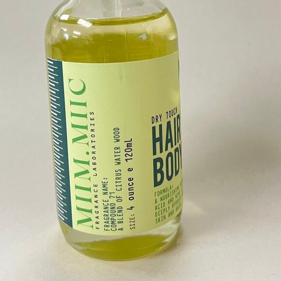 Miim Miic 71 Nourishing Body Oil 4 fl oz Blend of Citrus Water Wood - Picture 2 of 4